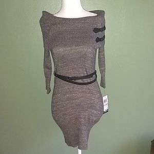 NWT| Sequin Hearts| Charcoal with Gold Dress